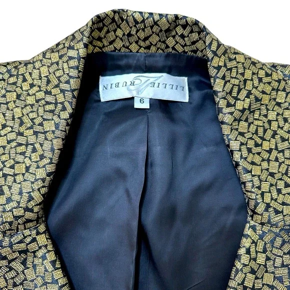 LILLY RUBIN VINTAGE GOLD METALLIC BLAZER. - Picture 10 of 10